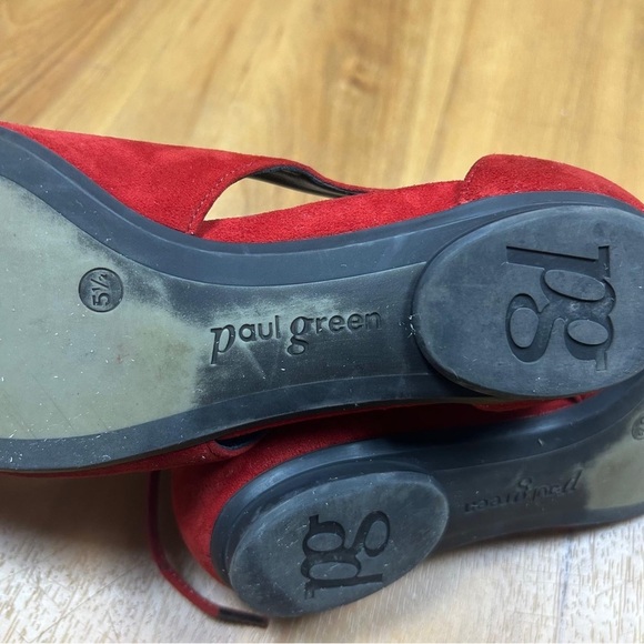 Paul Green Women’s Red and Black Suede Loafers - Picture 9 of 11